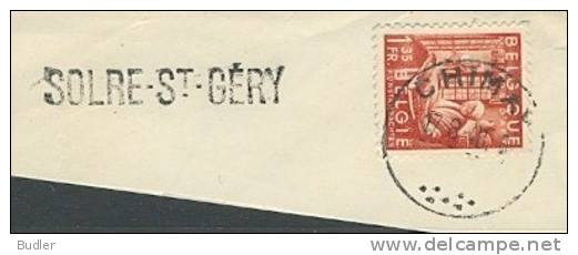 BELGIË/BELGIQUE :1948: ## SOLRE-St-GéRY ## Langstempel/Griffe Op/sur Fragment. - Griffes Linéaires