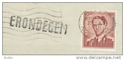 BELGIË/BELGIQUE :1958: ## ERONDEGEM ## Langstempel/Griffe Op/sur Fragment. - Griffes Linéaires