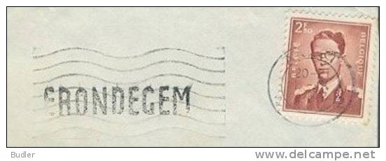 BELGIË/BELGIQUE :1958: ## ERONDEGEM ## Langstempel/Griffe Op/sur Fragment. - Linear Postmarks
