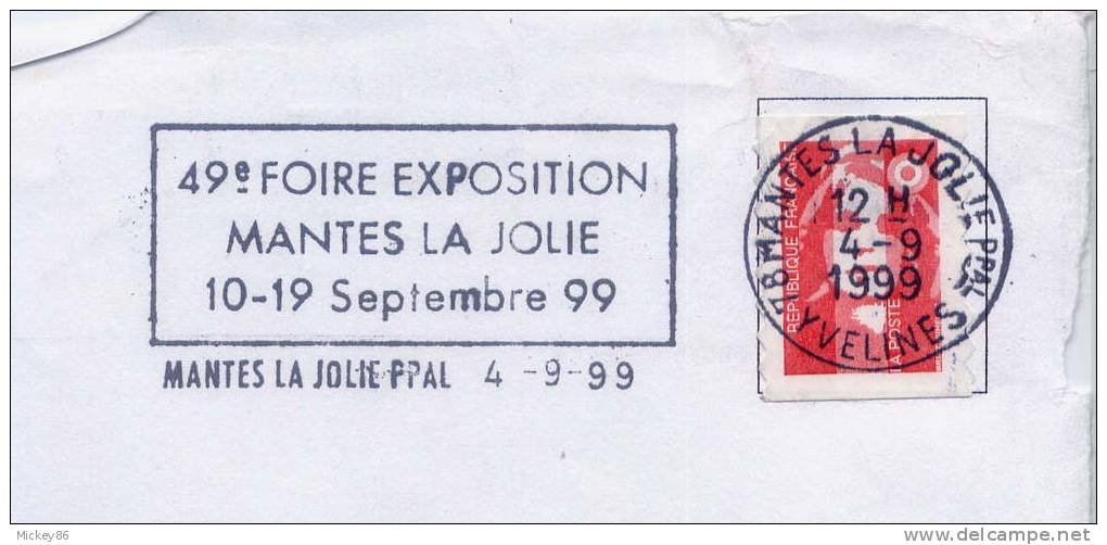 Flamme---1999-Marianne De Briat----flamme MANTES LA JOLIE--78--"49ème Foire Exposition 10-19 Septembre 99" - Autres & Non Classés