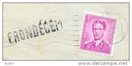 BELGIË/BELGIQUE :1959: ## ERONDEGEM ## Langstempel/Griffe Op/sur Fragment. - Griffes Linéaires