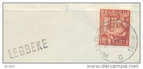 BELGIË/BELGIQUE :1948: ## LEBBEKE ## Langstempel/Griffe Op/sur Fragment. - Linear Postmarks