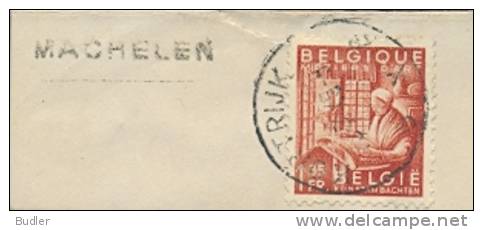 BELGIË/BELGIQUE :1948: ## MACHELEN ## Langstempel/Griffe Op/sur Fragment. - Linear Postmarks