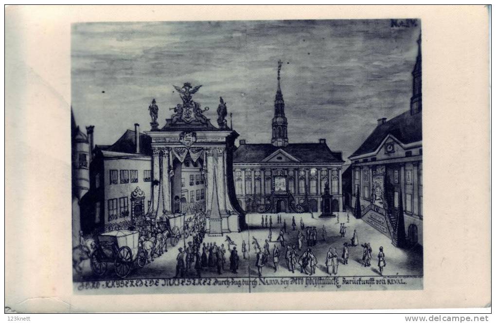 Narva, 1746 A. Vene  Kaiserin Elizaweta Petrowna Narvas Raehärra Frank V Frankenl - Estonia