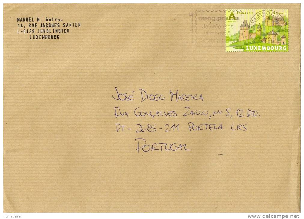 Luxembourg Cover With Castle Stamp - Storia Postale