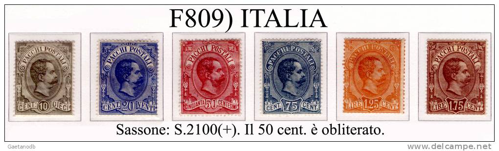 Italia-F00809 -1884/1886 - Pacchi Postali - Sassone: N.1/6 (+/o) - Privi Di Difetti Occulti. - Colis-postaux