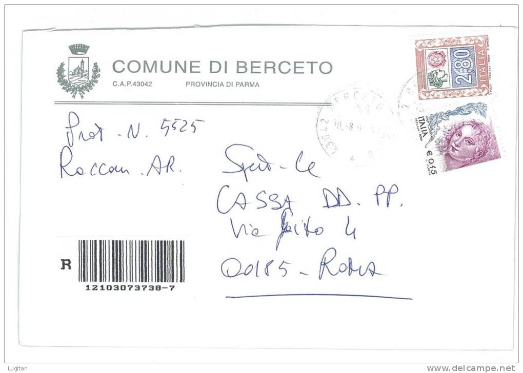 BERCETO  CAP 43042 PROV. PARMA  ANNO 2004 - PR - R - EMILIA ROMAGNA -TEMATICA COMUNI D'ITALIA - STORIA POSTALE - Macchine Per Obliterare (EMA)