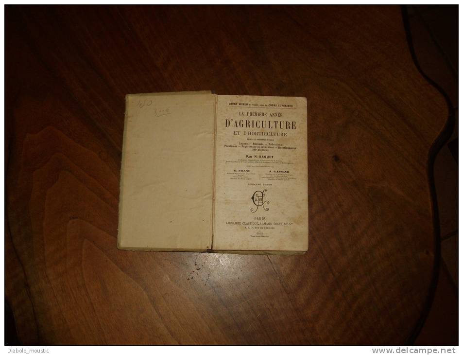 1890 La Première Année D' Agriculture Et D' Horticulture ..cours Moyen Et Première Année De Cours Supérieur - Wissenschaft