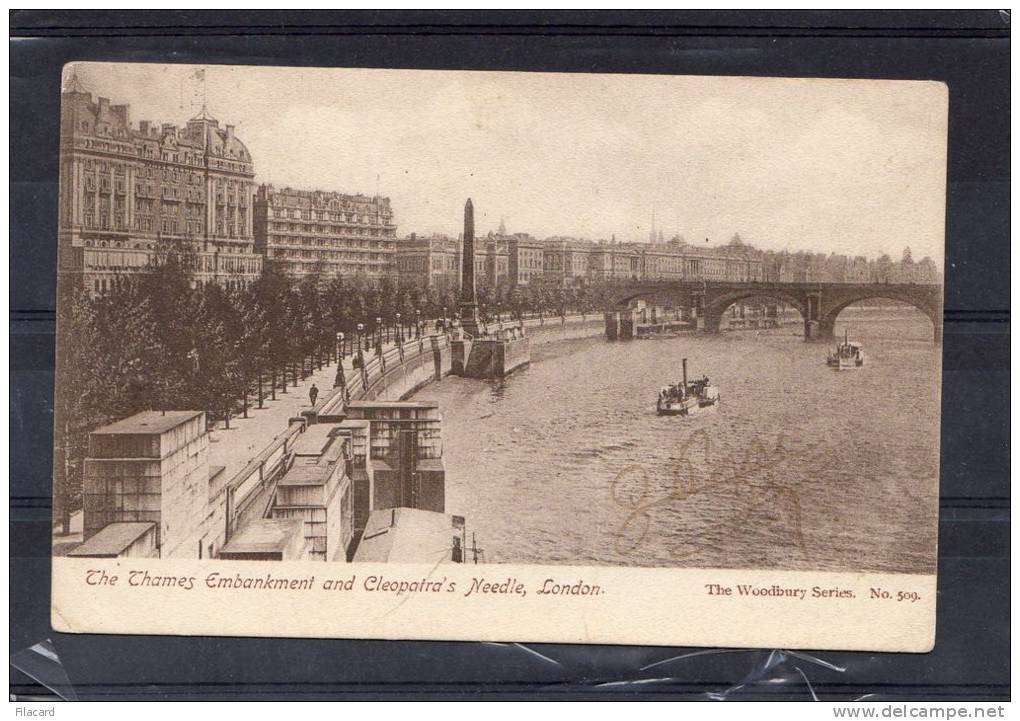 21784   Regno  Unito,  London,  The  Thames  Embankment  And  Cleopatra"s Needle,  VG  1910 - River Thames