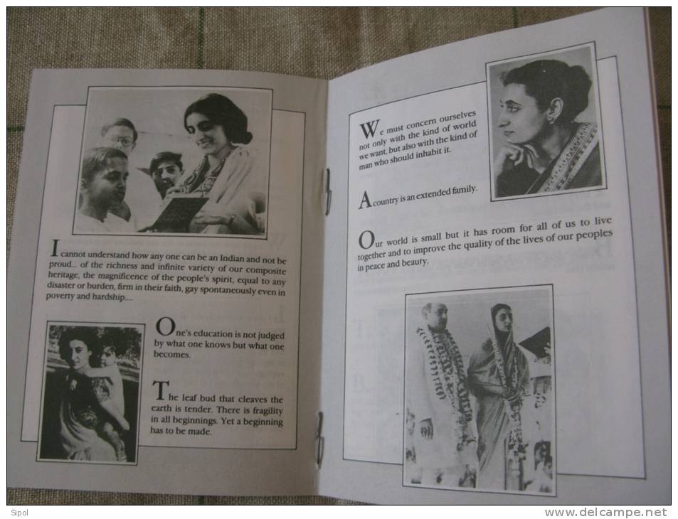 Indira Gandhi In Her Own Words  8 Pages 9.5 X 13 Cm  De Paroles D Indira Gandhi En Anglais - Propre Et Complet - Otros & Sin Clasificación