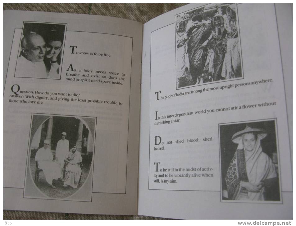 Indira Gandhi In Her Own Words  8 Pages 9.5 X 13 Cm  De Paroles D Indira Gandhi En Anglais - Propre Et Complet - Andere & Zonder Classificatie