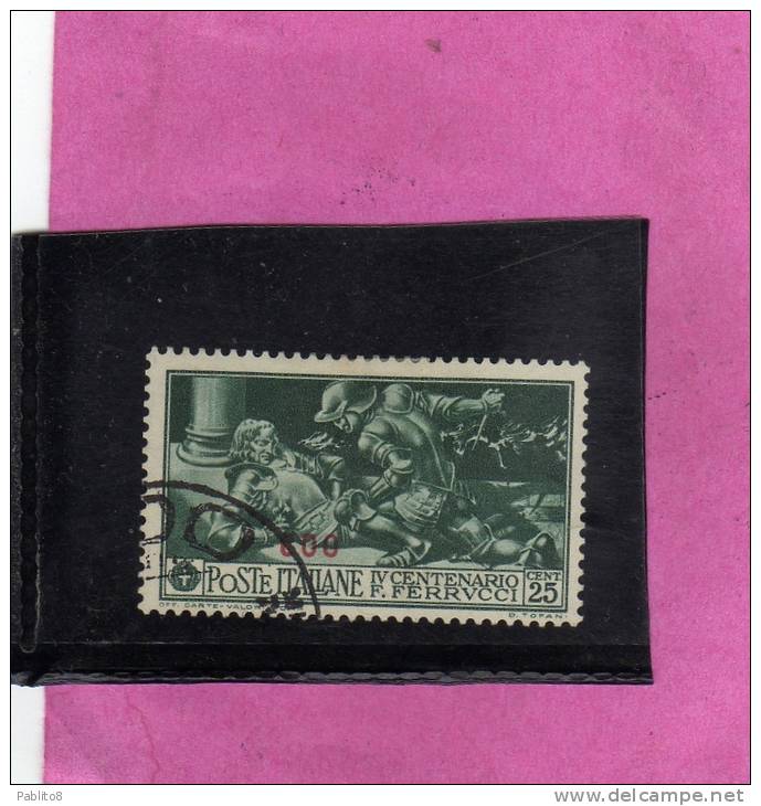 EGEO 1930 COO FERRUCCI 25 C TIMBRATO - Aegean (Coo)