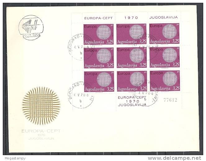 Jugoslawien 1970 , " Europa CEPT "  2 FDC's Mit Klb. Mi. 1379 / 1380  ( Porto Beachten ! ) - Lettres & Documents