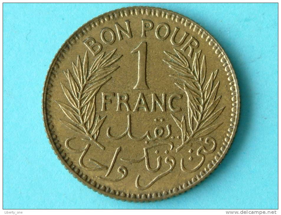 1945 - 1 FRANC ( BON POUR ) / KM 247 ( Uncleaned - For Grade, Please See Photo ) ! - Tunisia