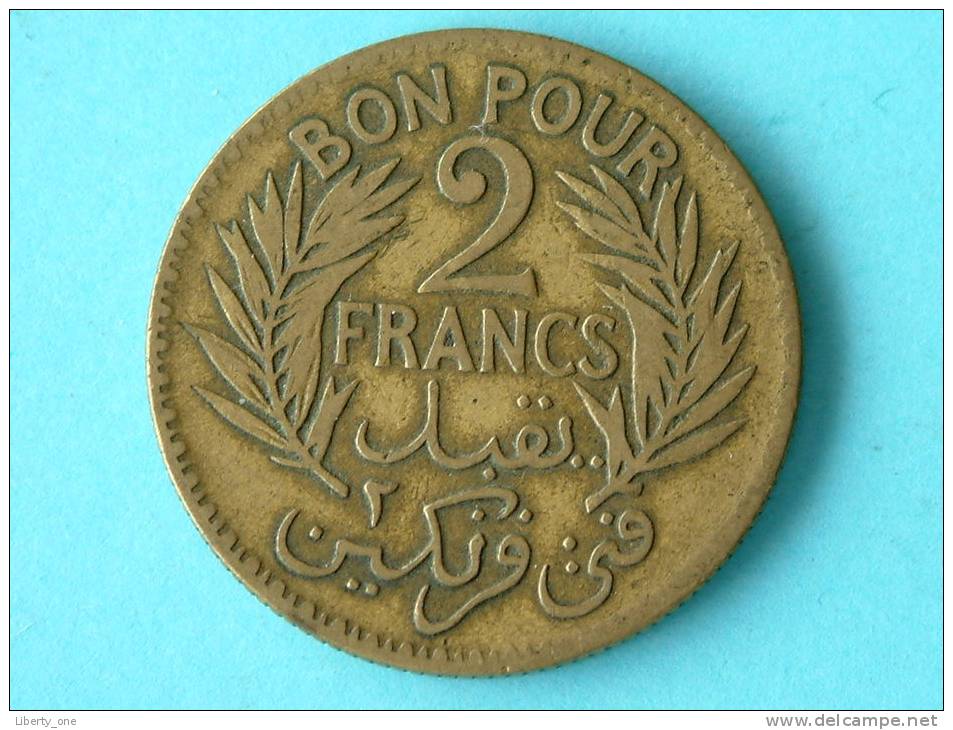 1926 - 2 FRANCS ( BON POUR ) / KM 248 ( Uncleaned - For Grade, Please See Photo ) ! - Tunisie