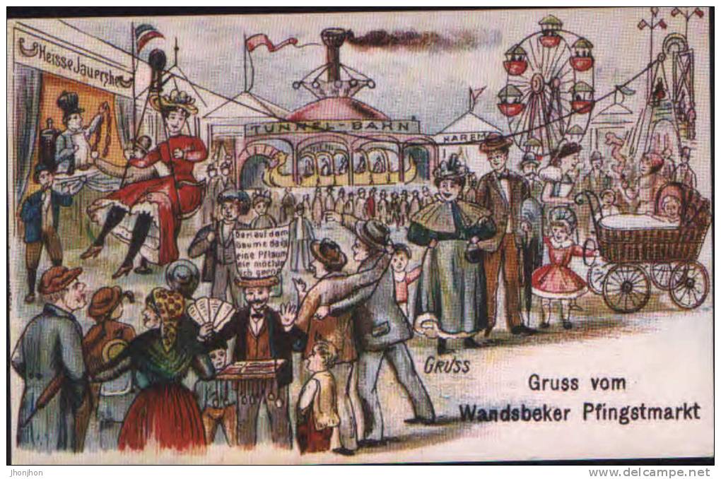 Germany-Postkarte-Gruss Vom Wandsbeker Pfingstmarkt - Pentecôte
