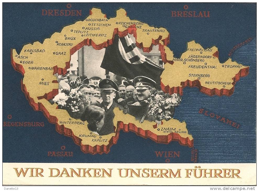 1938 - POSTKARTE - WIR DANKEN UNSERM FÜHRER - Personnages