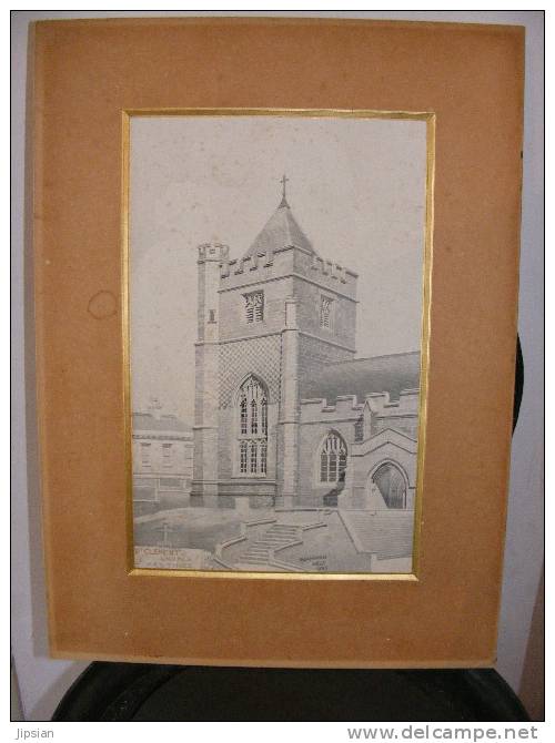 Original Ink St Clement's Church Hastings Encre Originale Datée 1905 Signée F. Lannon - Hastings