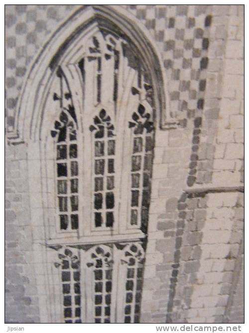 Original Ink St Clement's Church Hastings encre originale datée 1905 signée F. Lannon