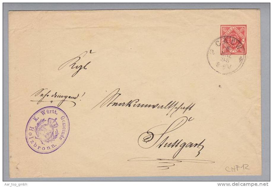 Heimat De BW Calw 1898-03-08 Auf Dienst-GS Nach Stuttgart - Postal  Stationery