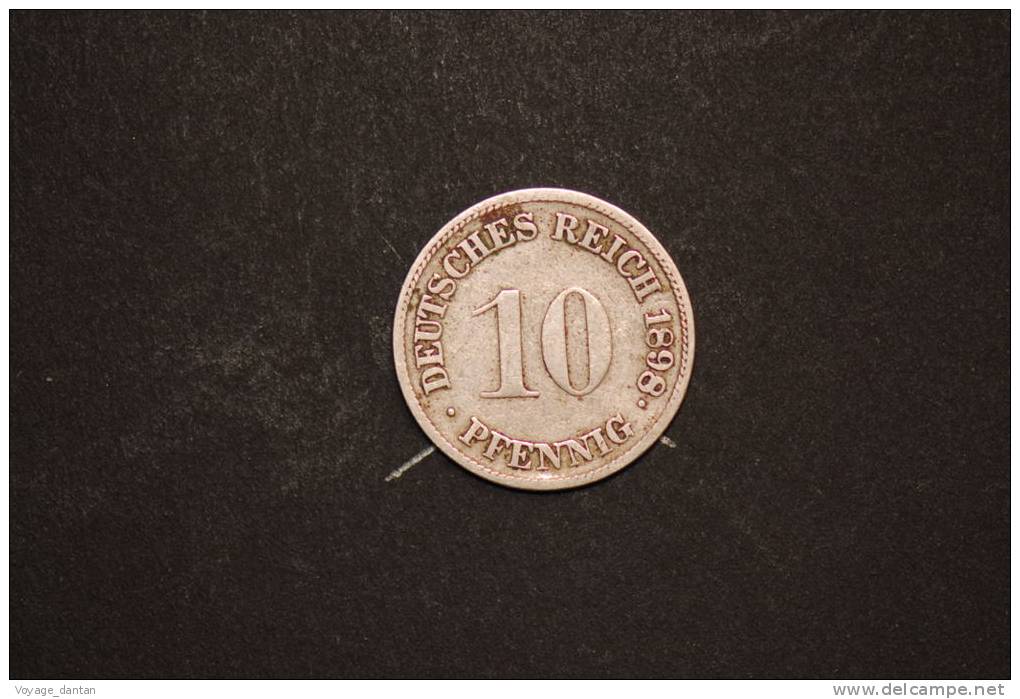 10 REICH PFENNIG 1898 G KARLSHRUHE - 10 Pfennig