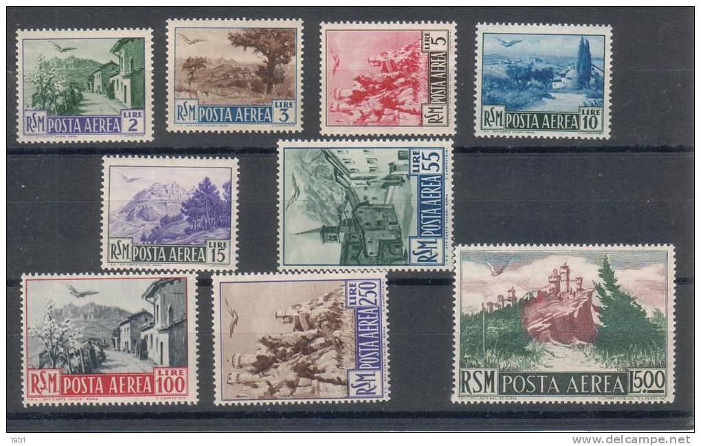 Repubblica Di San Marino (Posta Aerea) - 1950 - Vedute - Serie Completa MNH ** - Luchtpost