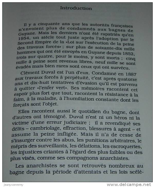 Moi, Clément Duval, Bagnard Et Anarchiste - Par Marianne Enckell - 1991. - Geschichte