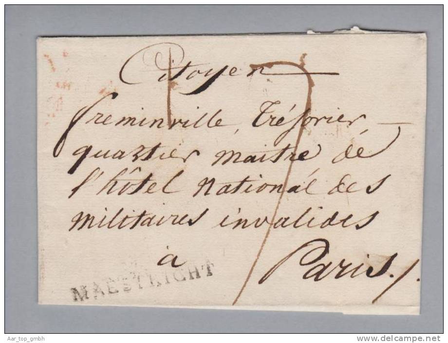Heimat Niederlande Maestricht Briefhülle Nach Paris - ...-1852 Préphilatélie