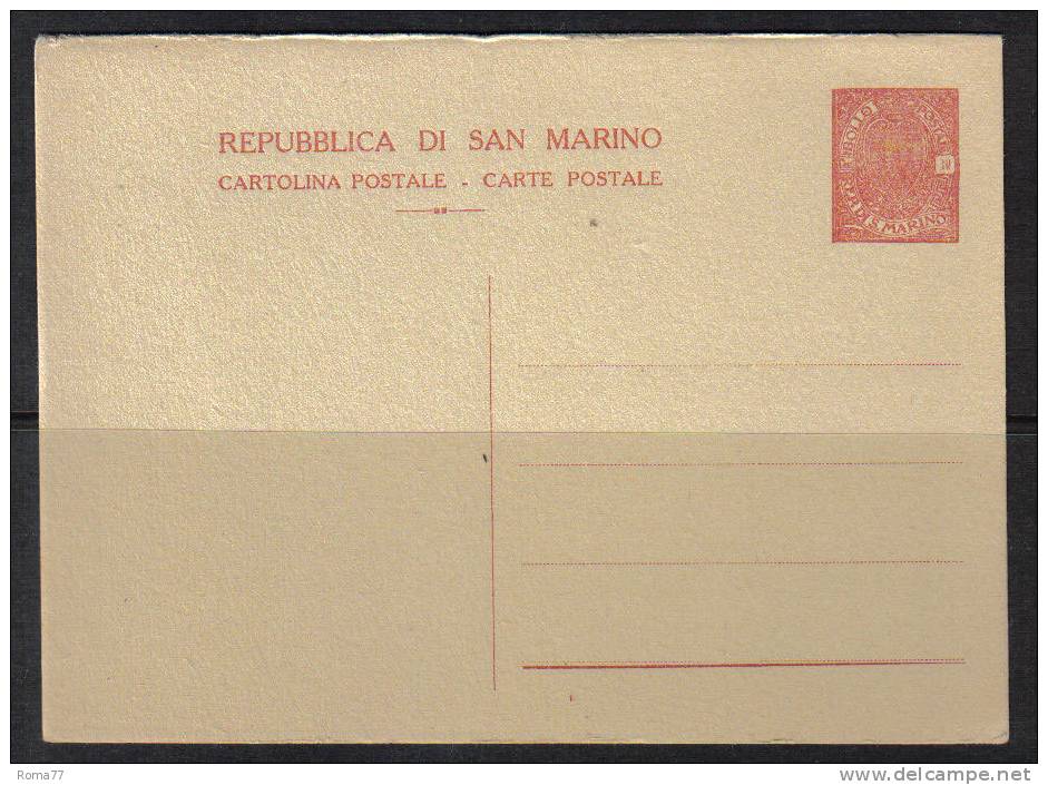 VER1515 - SAN MARINO ,  I.P. Da 30 Centesimi Nuovo . - Entiers Postaux