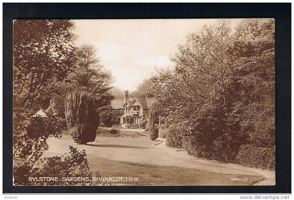 RB 793 - 1929 Postcard Rylstone Gardens Shanklin - Isle Of Wight - 1d PUC Fine Used Stamp Sandown Postmark - Ventnor