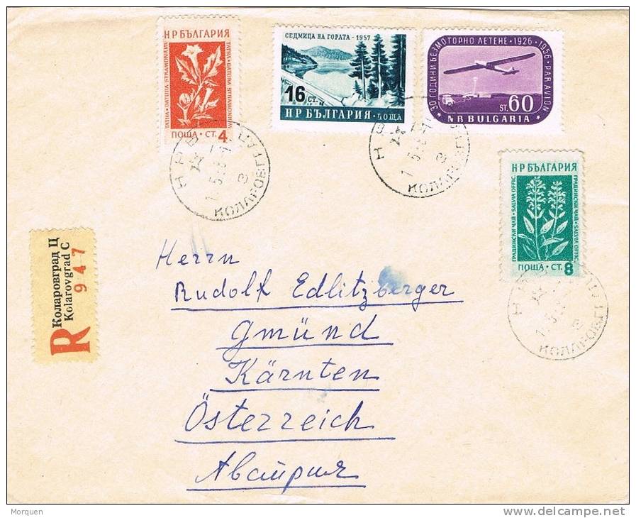 Carta Certificada KOLAROVGRAD (Bulgaria) 1958 - Brieven En Documenten