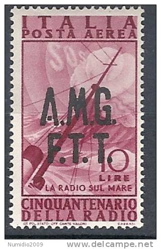 1947 TRIESTE A POSTA AEREA RADIO 10 LIRE MH * - RR9345 - Poste Aérienne