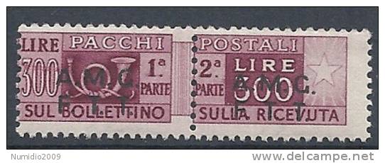 1947-48 TRIESTE A PACCHI POSTALI 2 RIGHE 300 LIRE MNH ** - RR9348 - Postpaketen/concessie