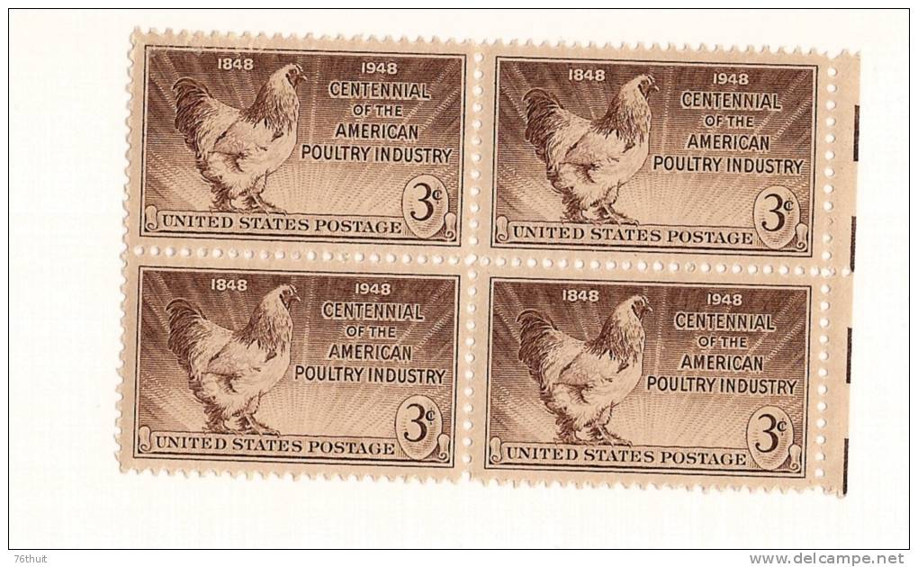 1948 - ETATS UNIS - USA - Neufs Sans Charnière - Centennial Of The American Poultry Industry -Scott N° 968 - Ongebruikt