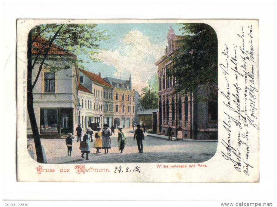 AK Mettmann 1906  - Wilhelmstrasse Mit Post - Mettmann