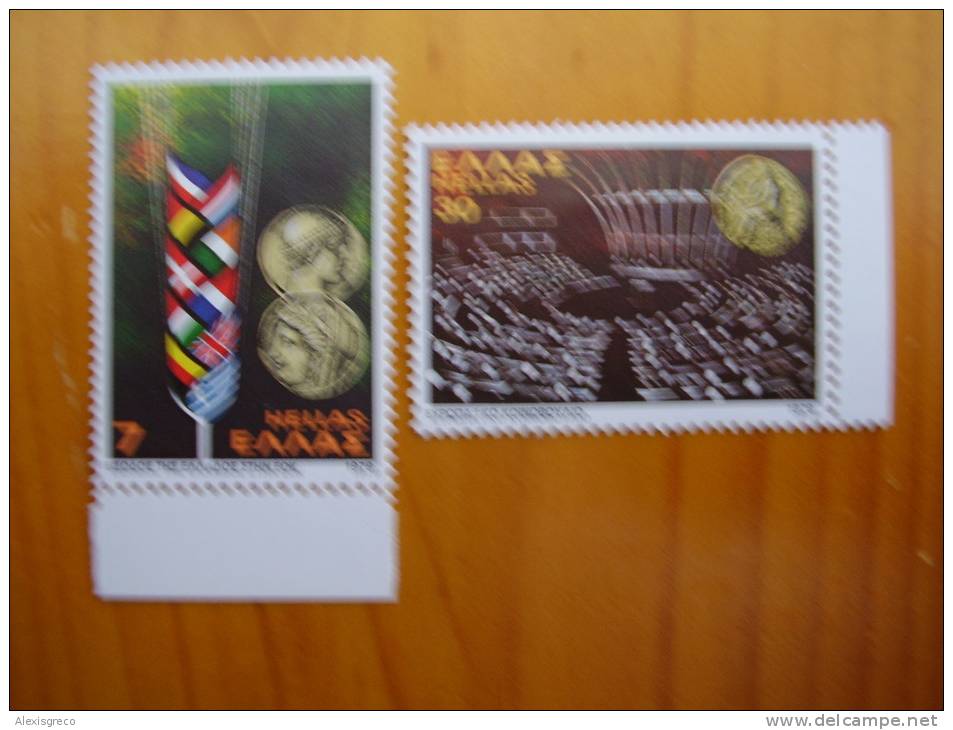 GREECE 1979 GREECE´S ACCESSION Into The E.E.C. Issue TWO Stamps To D30.00  MNH. - Ungebraucht