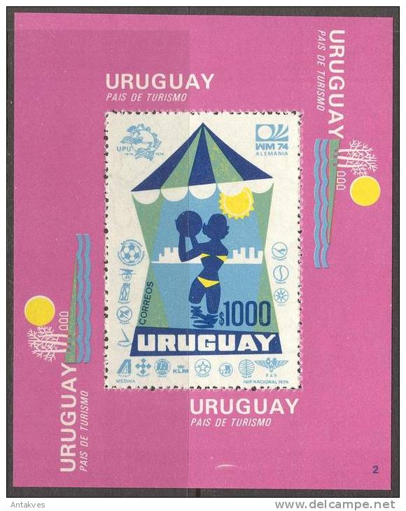 Uruguay 1974 FIFA World Cup West Germany 1974, UPU Block MNH** - 1974 – Germania Ovest