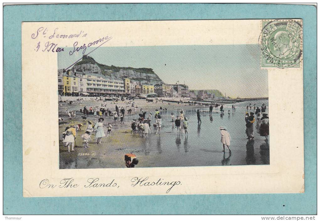 HASTINGS  -  On  The  Sands  -  1909  -  BELLE CARTE PRECURSEUR ANIMEE  - - Hastings