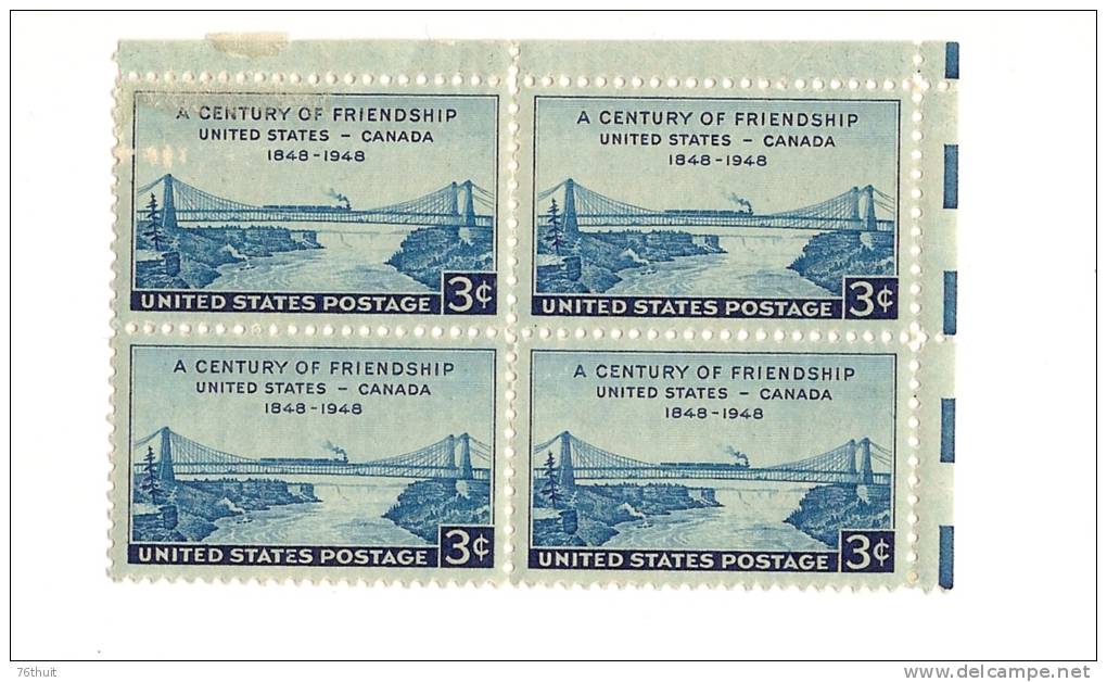 1948 - ETATS UNIS - USA - Neufs Sans Charnière - Friendship United States Canada -Scott N° 961 - Ongebruikt