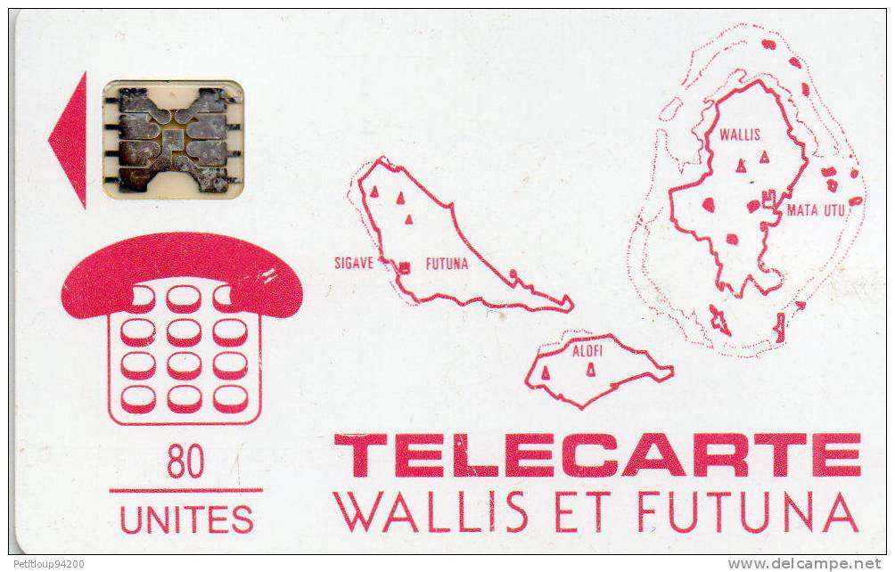 TELECARTE  WALLIS ET FUTUNA  Carte De L'archipel  80 Unites - Wallis E Futuna