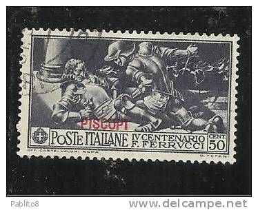 EGEO 1930 PISCOPI FERRUCCI CENT. 50 CENTESIMI USATO USED OBLITERE' - Ägäis (Piscopi)