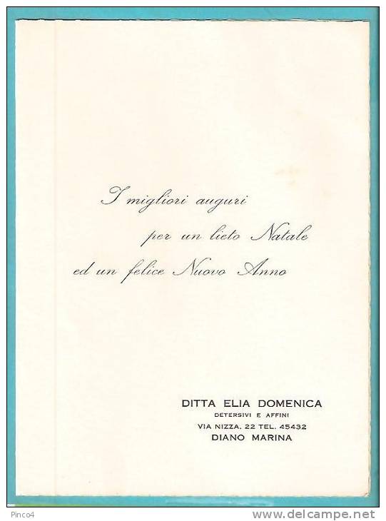 DIANO MARINA CARTONCINO PIEGHEVOLE AUGURALE DITTA ELIA DOMENICA - Non Classificati