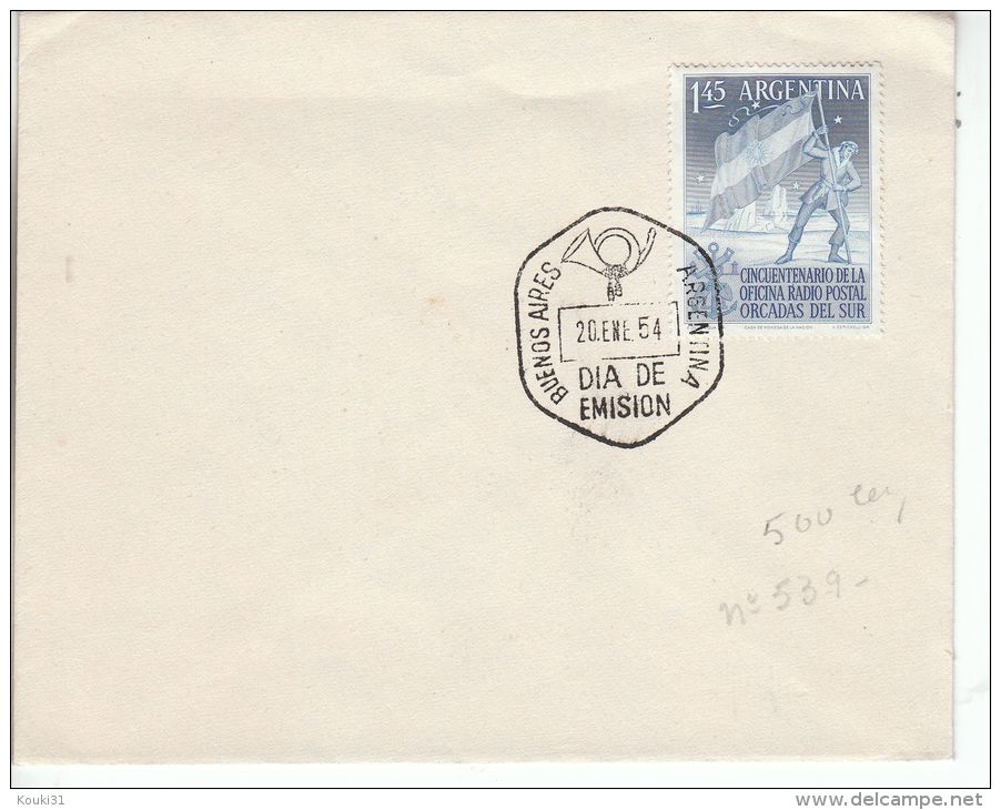 Argentine YT 539 FDC : Orcades Du Sud - Antarctic Expeditions