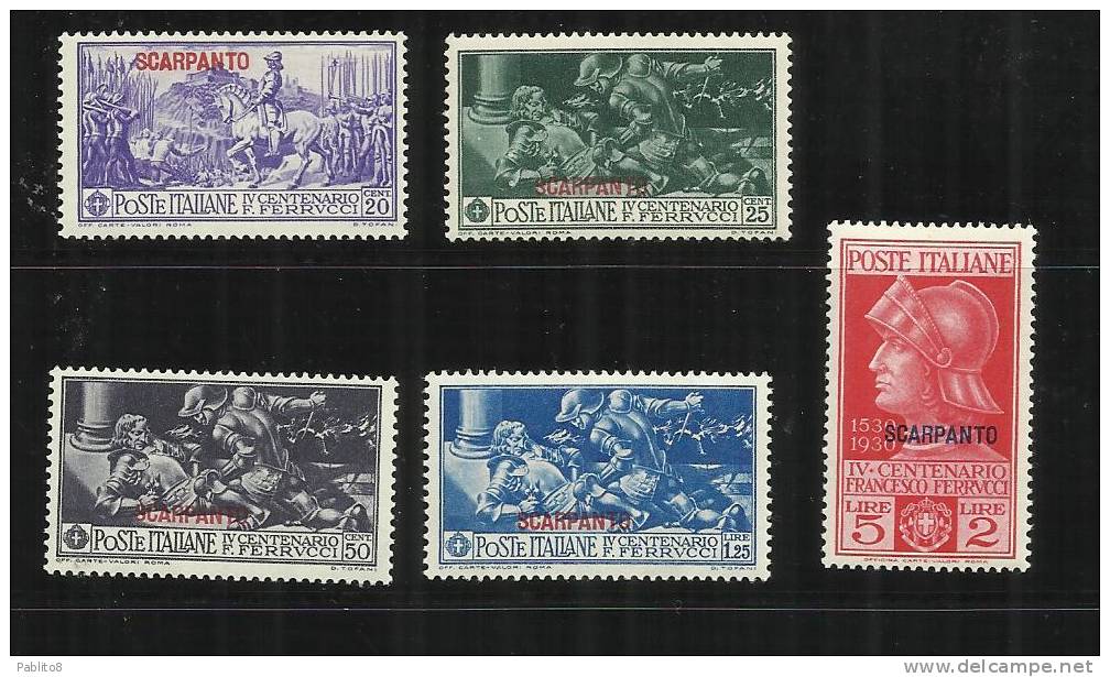 EGEO 1930 SCARPANTO FERRUCCI SERIE COMPLETA COMPLETE SET MNH - Aegean (Scarpanto)