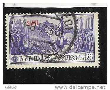 EGEO 1930 SIMI FERRUCCI CENT. 20 CENTESIMI USATO USED OBLITERE' - Ägäis (Simi)