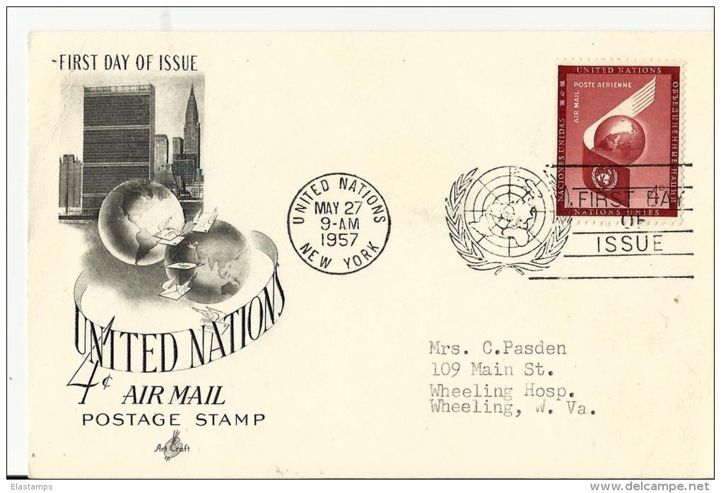 == UNO GS FDC NY  1957 - Brieven En Documenten