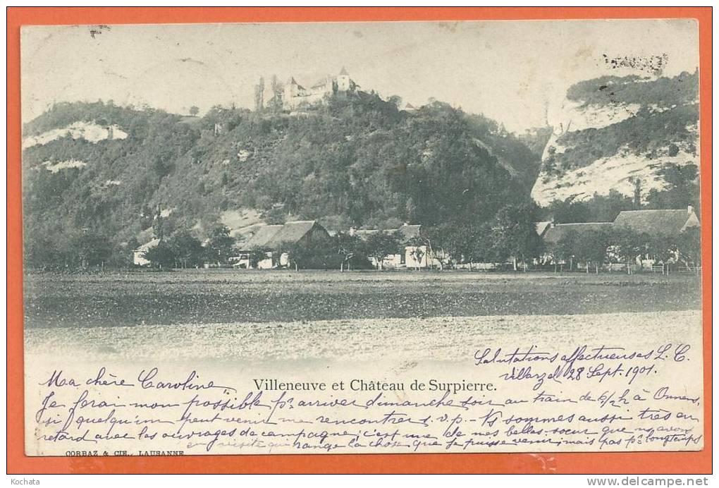 L275, Villeneuve, Château De Surpierre, Précurseur,  Circulée  1901 - Villeneuve