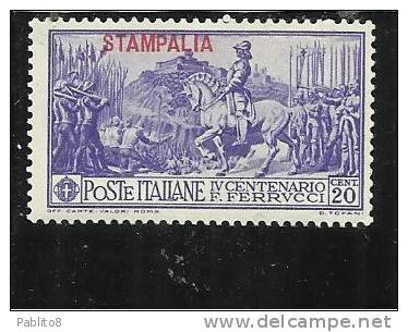 EGEO 1930 STAMPALIA FERRUCCI 20 C MNH - Aegean (Stampalia)