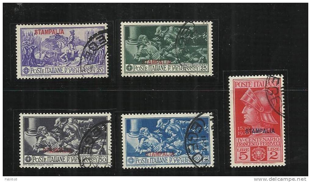 EGEO 1930 STAMPALIA FERRUCCI SERIE COMPLETA TIMBRATA - Aegean (Stampalia)