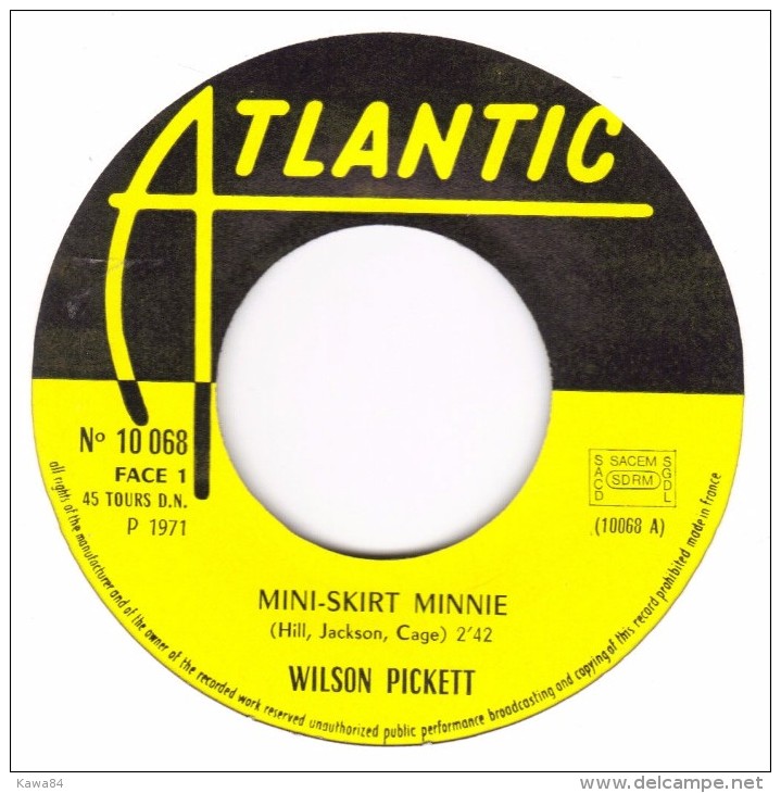 SP 45 RPM (7")  Wilson Pickett  "  Mini-skirt-minnie  " - Soul - R&B
